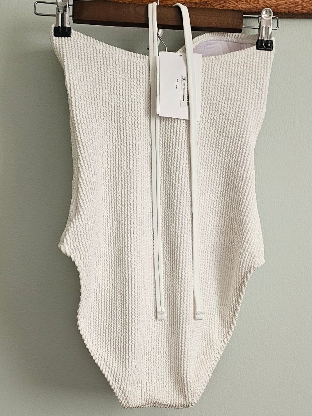 Bleu Textured White One Piece with Neck Tie, Size 4 - Picture 3 of 11